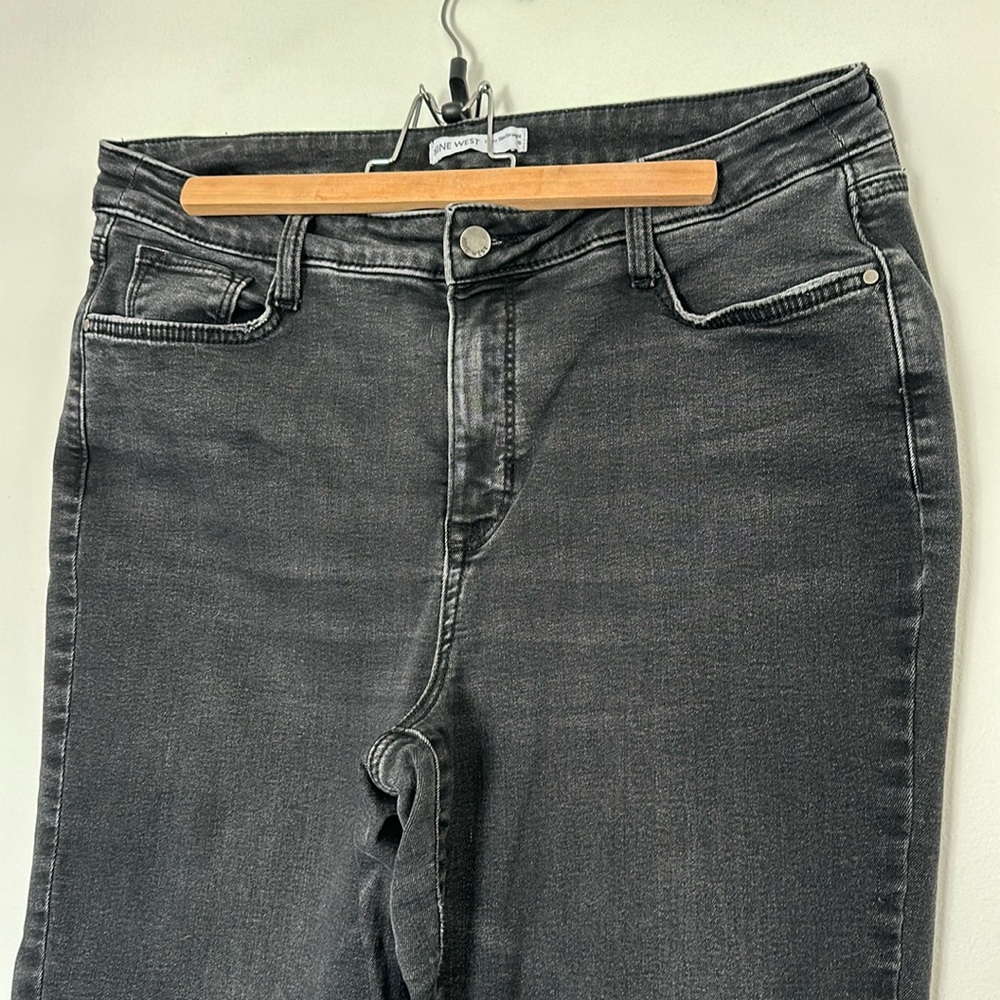 Nine West Black Grey Jeans 16 Curvy Slim Straight